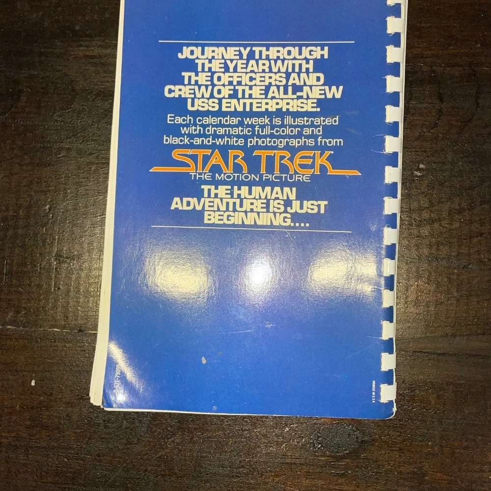 Star Trek Official USS Enterprise Officer's Date Book 1980 Desk Calendar Wallaby